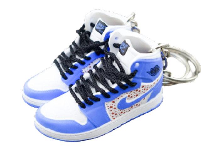 Mini sneaker keychain 3D Air Jordan 1 x SUP - Blue HQ