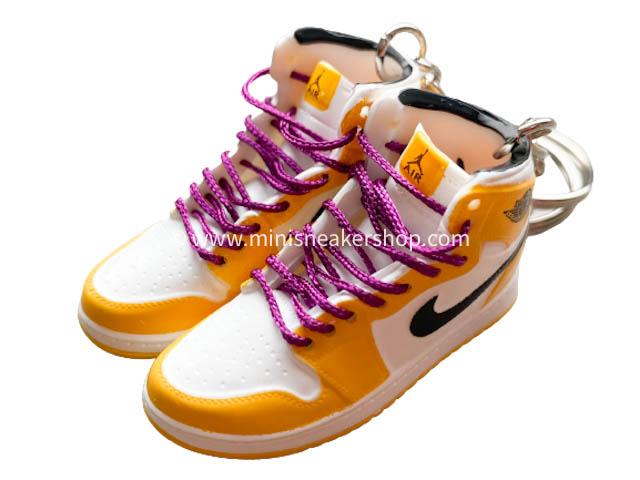 Mini sneaker keychain 3D AJ 1 - LAKERS