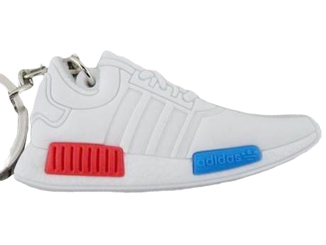 Flat Silicon Sneaker Keychain NMD-Vintage White and Lush Red