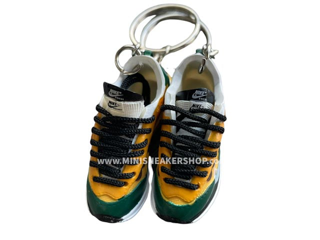 Mini 3D sneaker keychains Nike VaporWaffle Sacai - Tour Yellow Stadium Green