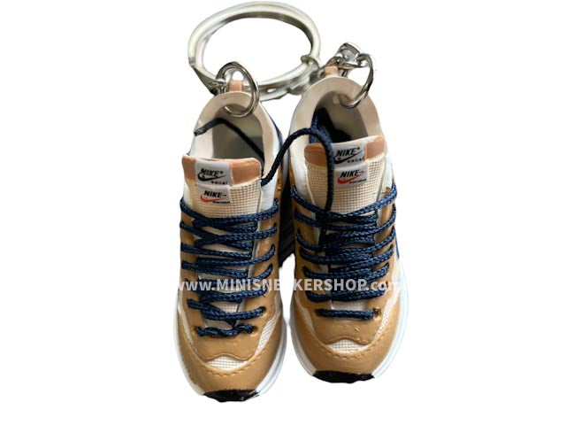 Mini 3D sneaker keychains Nike VaporWaffle Sacai-Sesame Blue Void