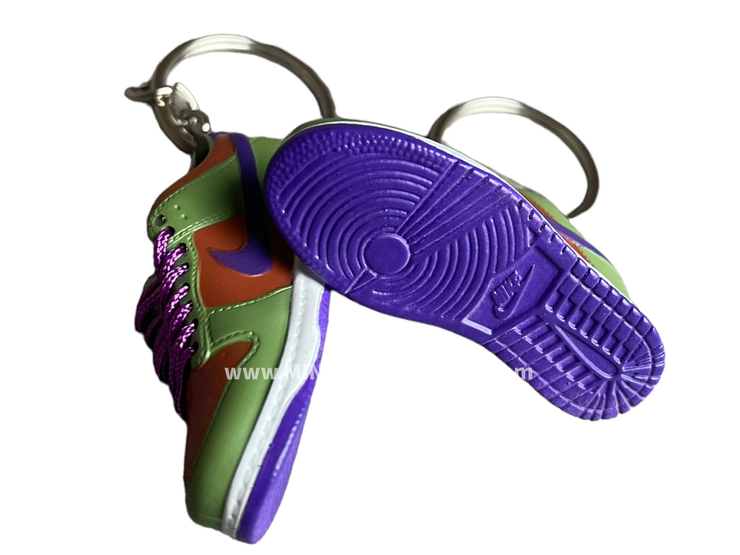 Mini sneaker keychain 3D Dunk - Brown and Purple