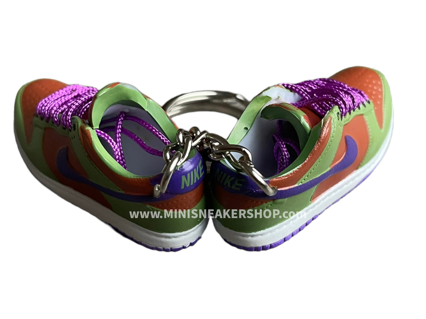 Mini sneaker keychain 3D Dunk - Brown and Purple