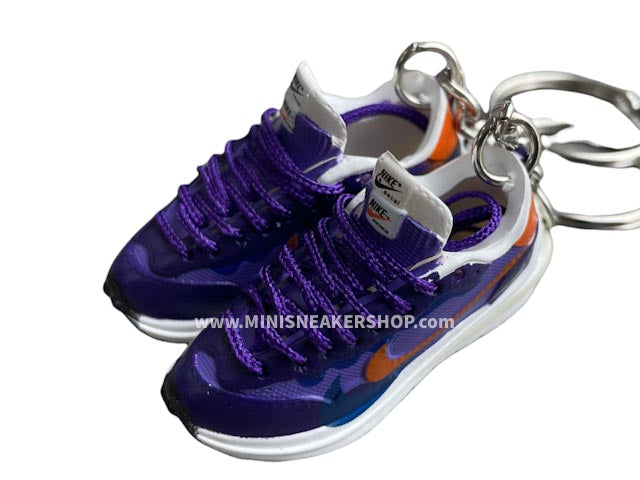 Mini 3D sneaker keychains Nike VaporWaffle Sacai - Dark iris