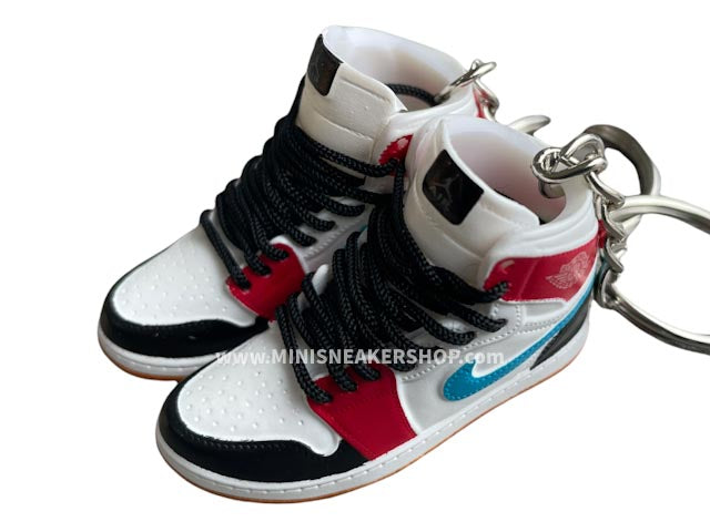 Mini sneaker keychain 3D Air Jordan 1 - Red Black Blue