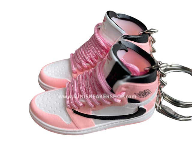 Mini sneaker keychain 3D Air Jordan 1 x Travis Scott - Pink