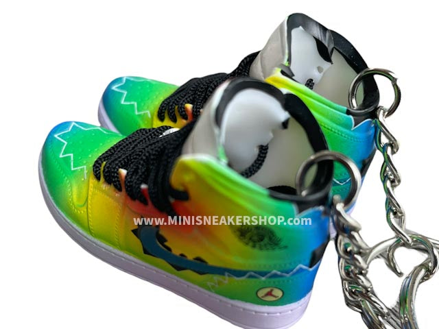Mini sneaker keychain 3D Air Jordan 1 - JBalvin Bravas