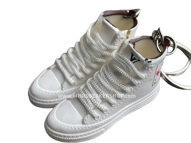 Mini sneaker keychain 3D LV White Card