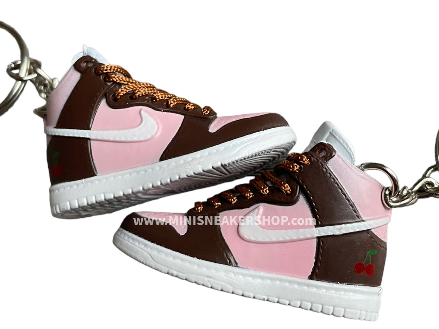 Mini sneaker keychain 3D Dunk - Brown and Pink