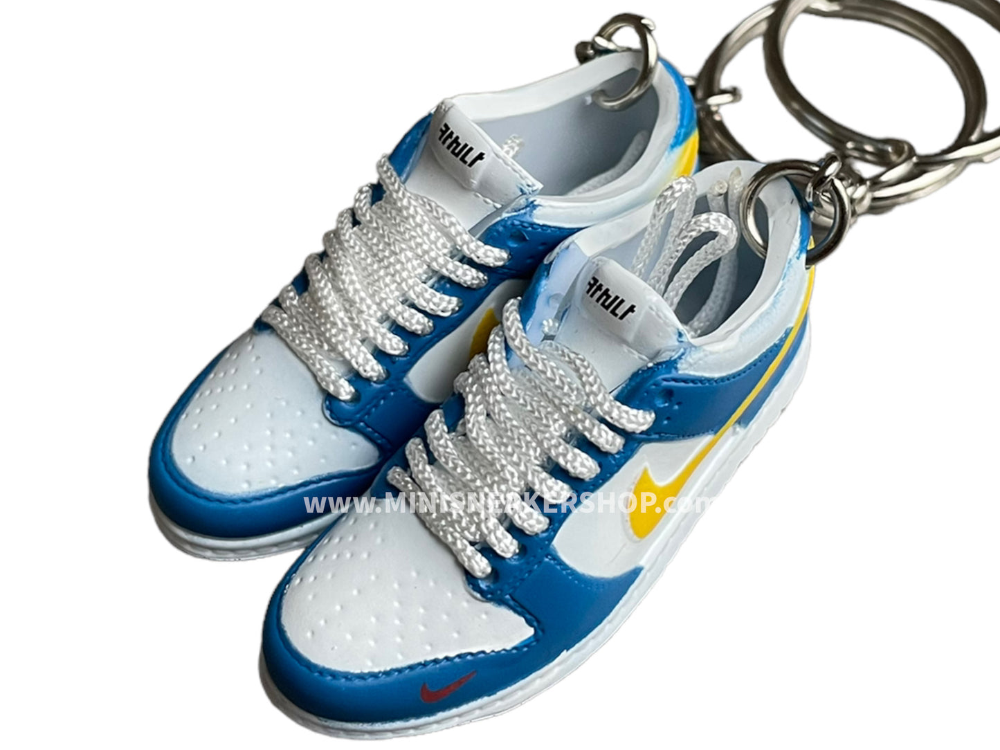 Mini sneaker keychain 3D Dunk - Blue and Yellow
