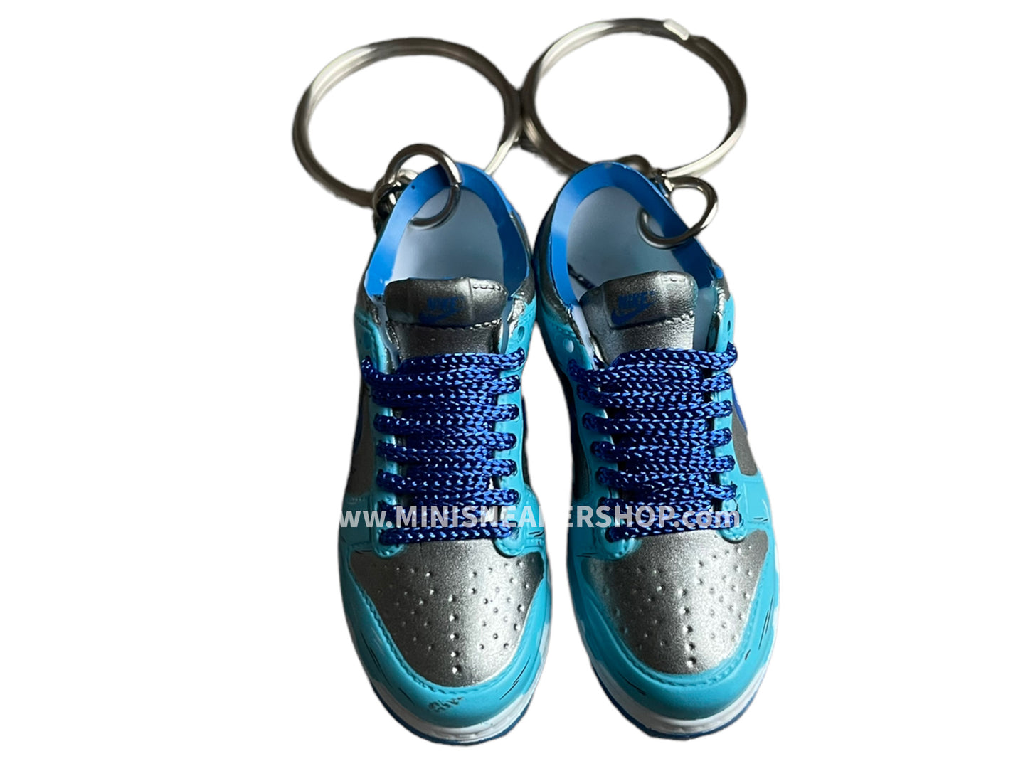 Mini sneaker keychain 3D Dunk - Cartoon blue black