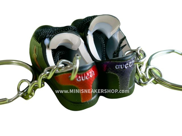 Mini Sneaker Keychains Gucci Classics Black and Red