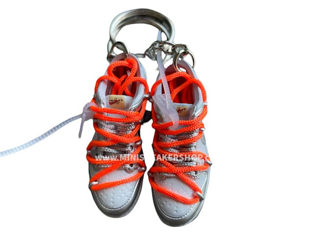 Mini sneaker keychain 3D Dunk Low OW - Silver