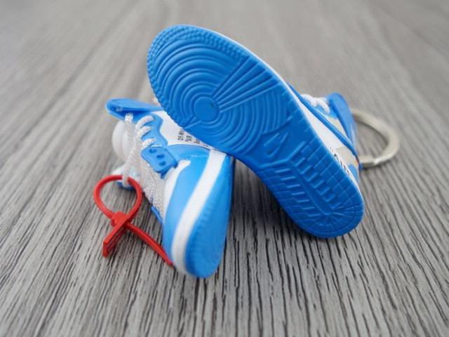 Mini sneaker keychain 3D AJ1 x OW inspired UNC (University Blue)