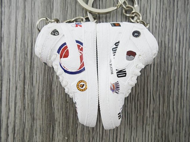 Mini sneaker keychain Air Force 1 HIGH NBA White