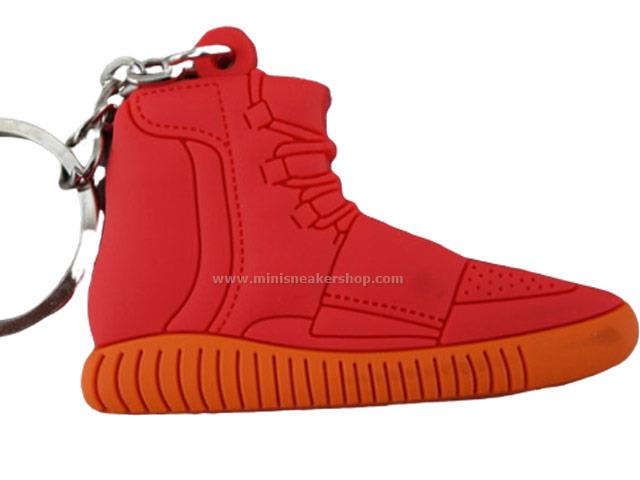 Flat Silicon Sneaker Keychain YZY OG Red