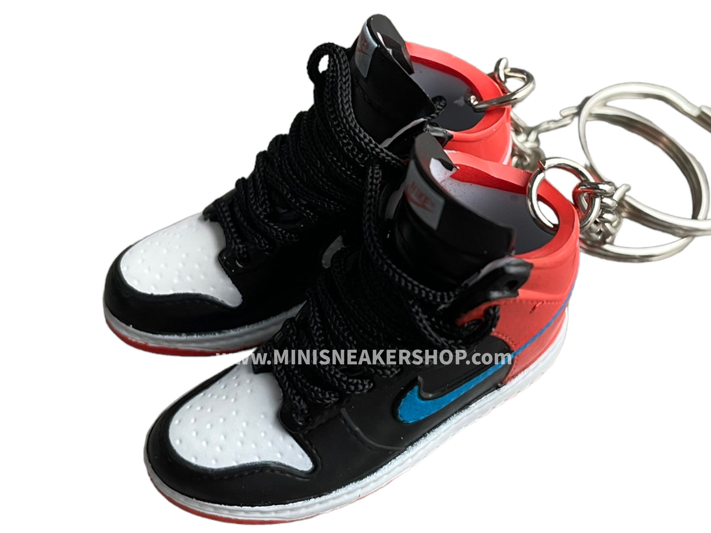 Mini sneaker keychain 3D Dunk - Red Blue