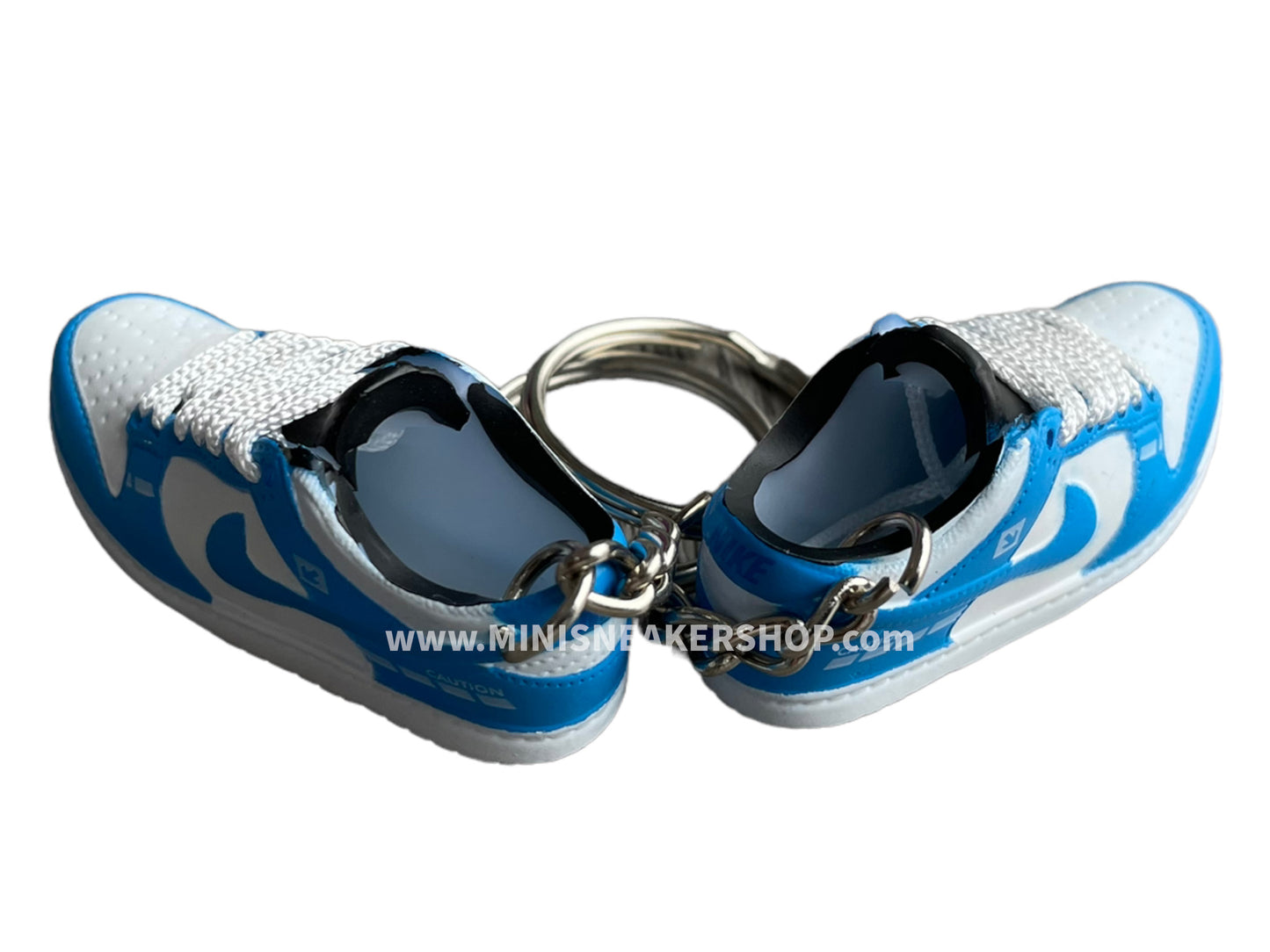 Mini sneaker keychain 3D Dunk - Caution Blue
