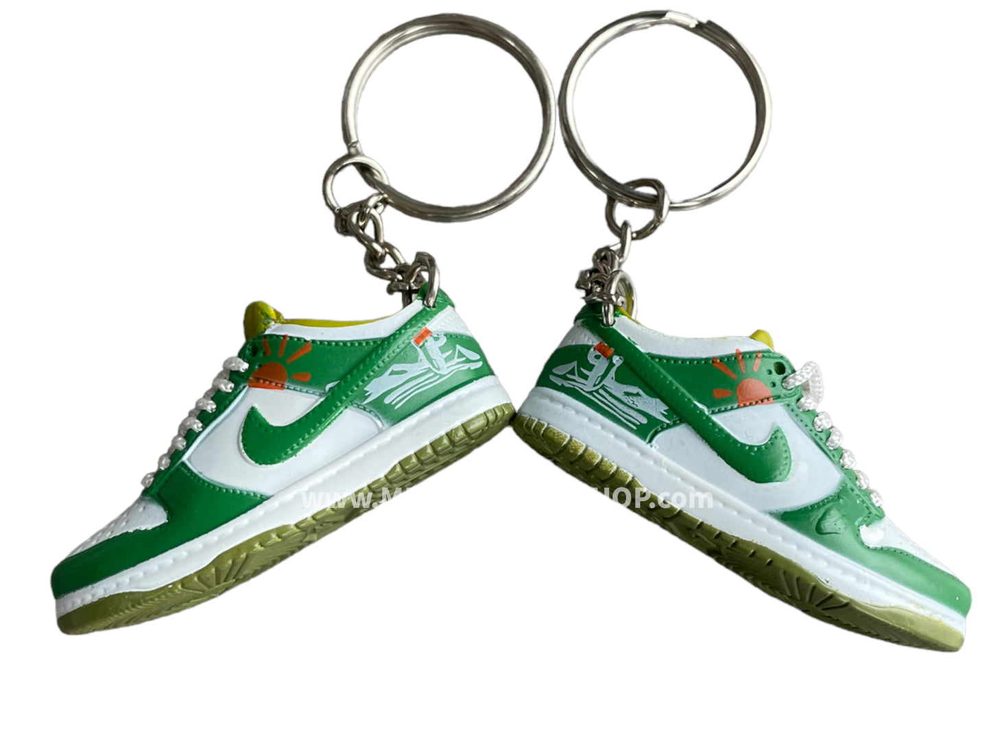 Mini sneaker keychain 3D Dunk - 2 green tones