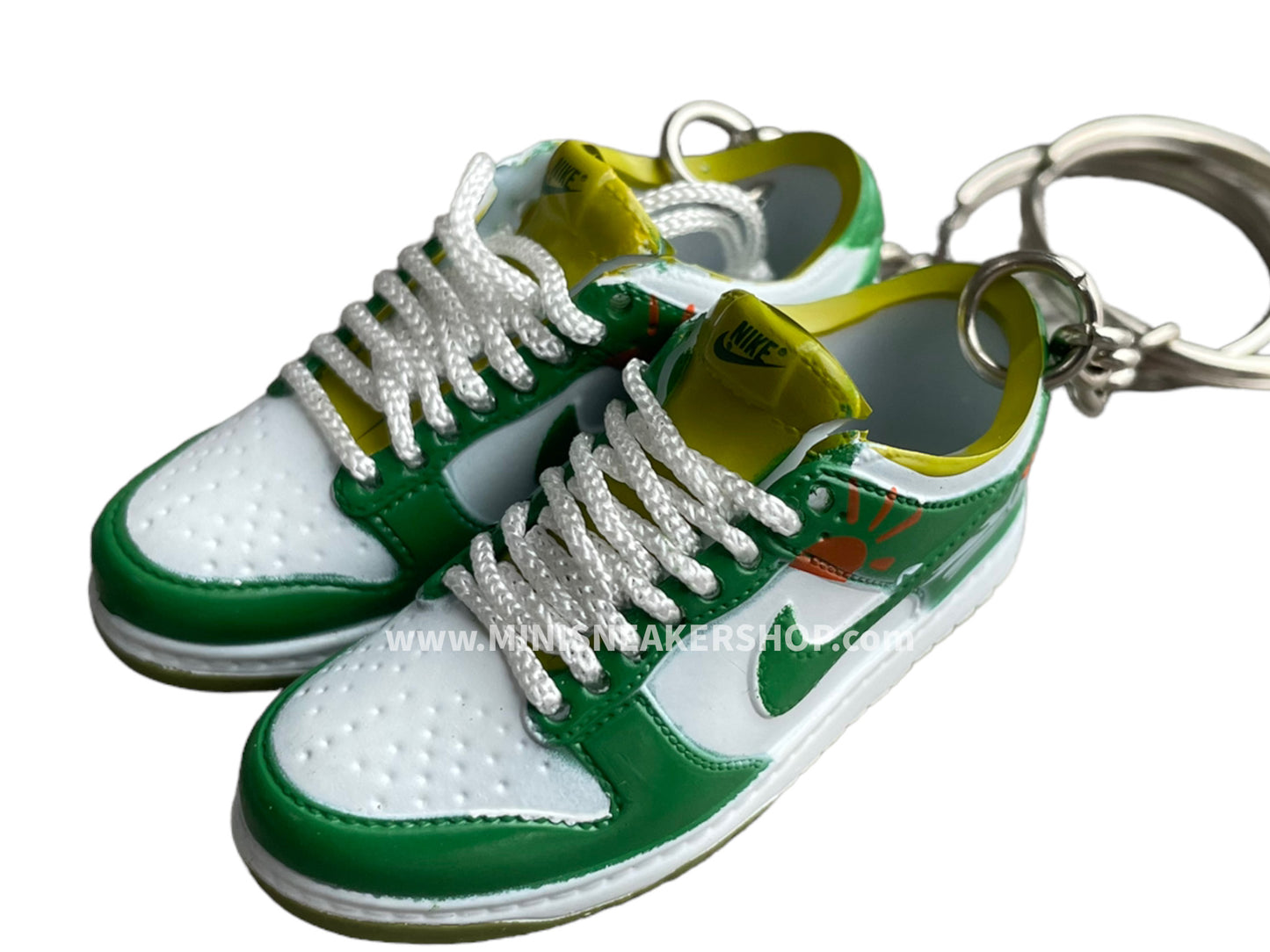 Mini sneaker keychain 3D Dunk - 2 green tones