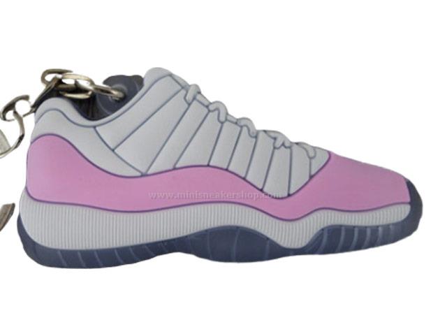 Flat Silicon Sneaker Keychain Jordan 11 - Pink/White
