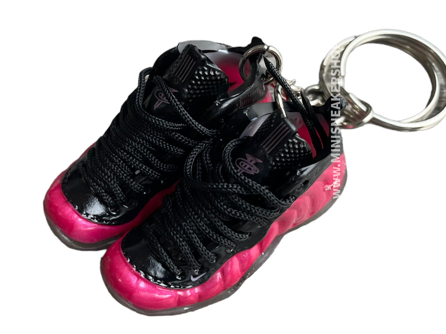 Mini sneaker keychain 3D Foamposite - Fushia Pink