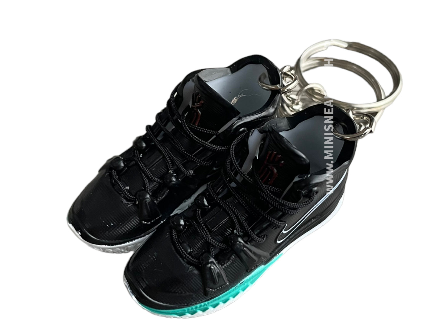 Mini sneaker keychain 3D Nike Kyrie Black White Aqua